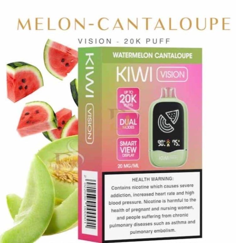 سحبة كيوي فيجن 20000 موشة بنكهة بطيخ شمام KIWI Vision Watermelon Canta