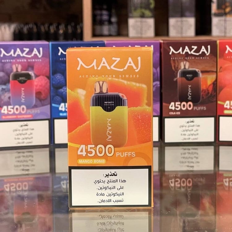 سحبة مزاج انفينيتي 4500 موشة مانجو بومب Mazaj Infinity 4500 Puff MANGO
