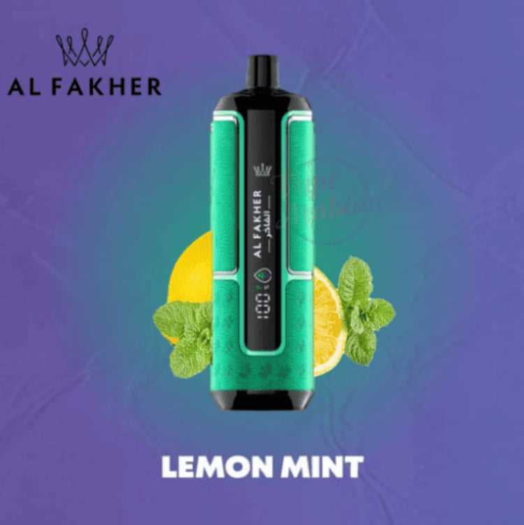 كراون بار الفاخر 15000 سحبة بطعم ليمون نعناع AL FAKHER CROWN BAR HYPER