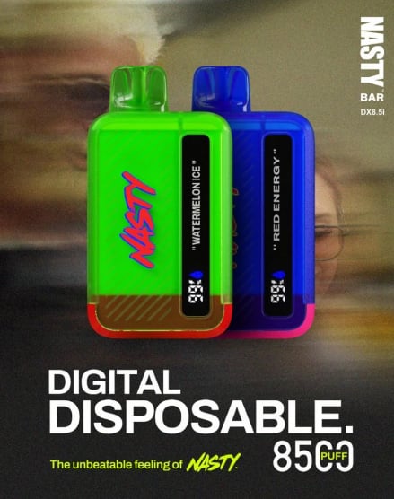 سحبة ناستي بار 8500 موشة مع شاشة Nasty Bar 8500 DX8.5i Disposable Vape