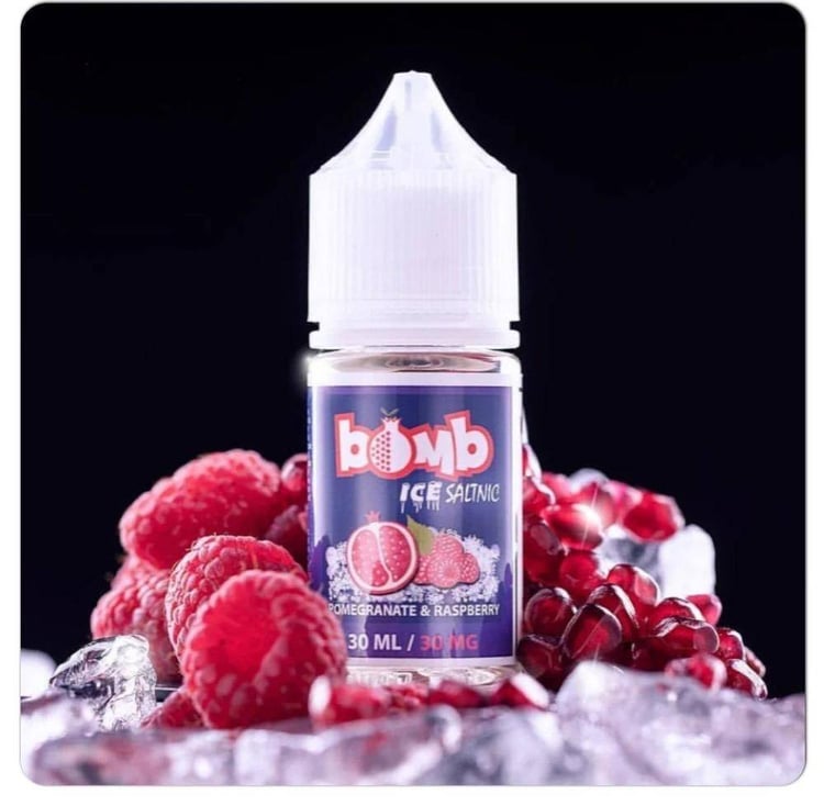 بومب ايس رمان توت سولت نيكوتين BOMB POMEGRANATE & RASPBERRY ICE Salt
