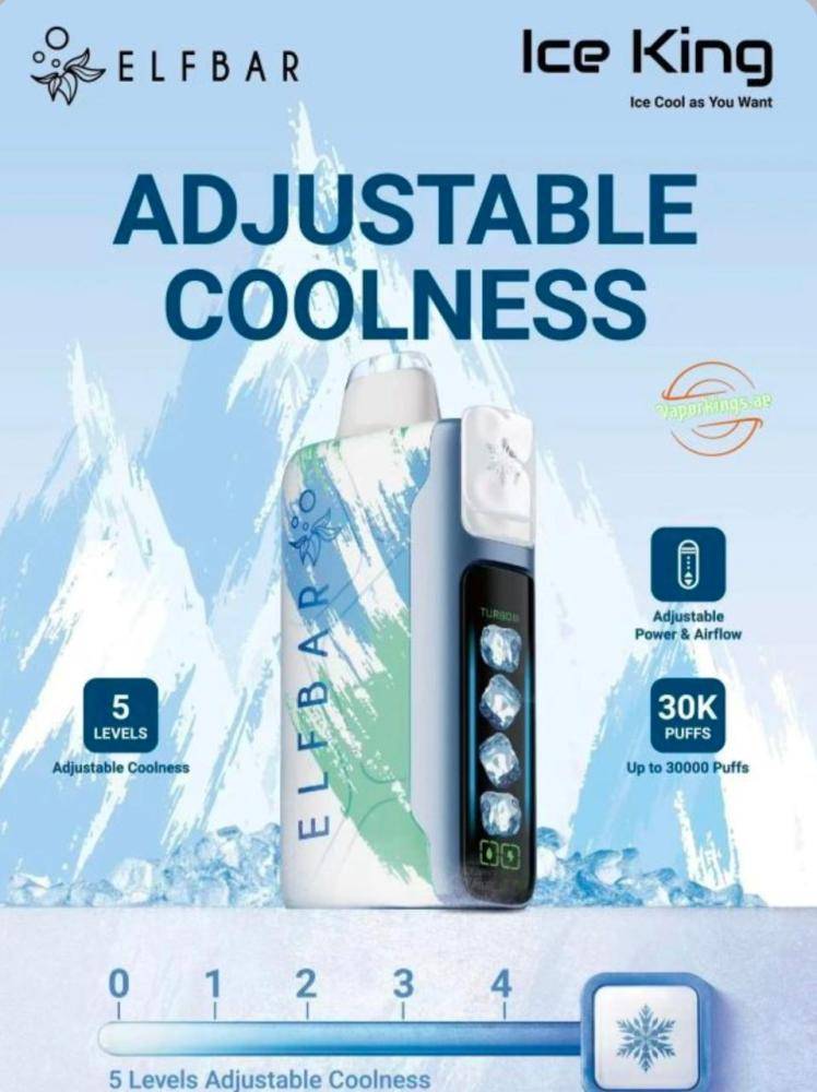 ELFBAR ICE KING سحبة سيجارة الفبار 30000 شفطة 50 نيكوتين عدة نكهات است