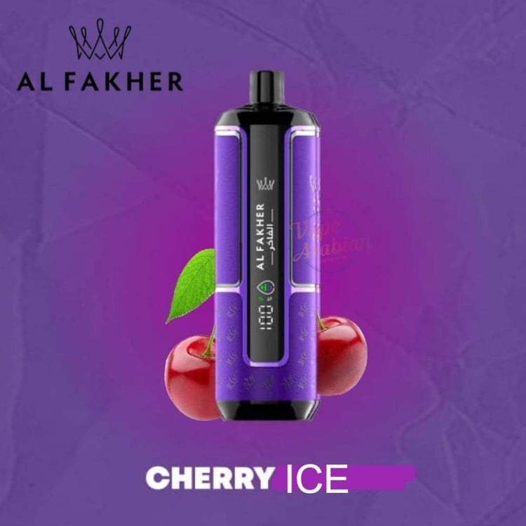 كراون بار الفاخر 15000 سحبة بطعم كرز ايس AL FAKHER CROWN BAR HYPERMAX 