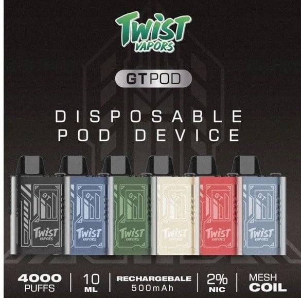 TWIST سحبة سيجارة تويست مع بودات معبئة 4000 شفطة عدة نكهات استخدام مره