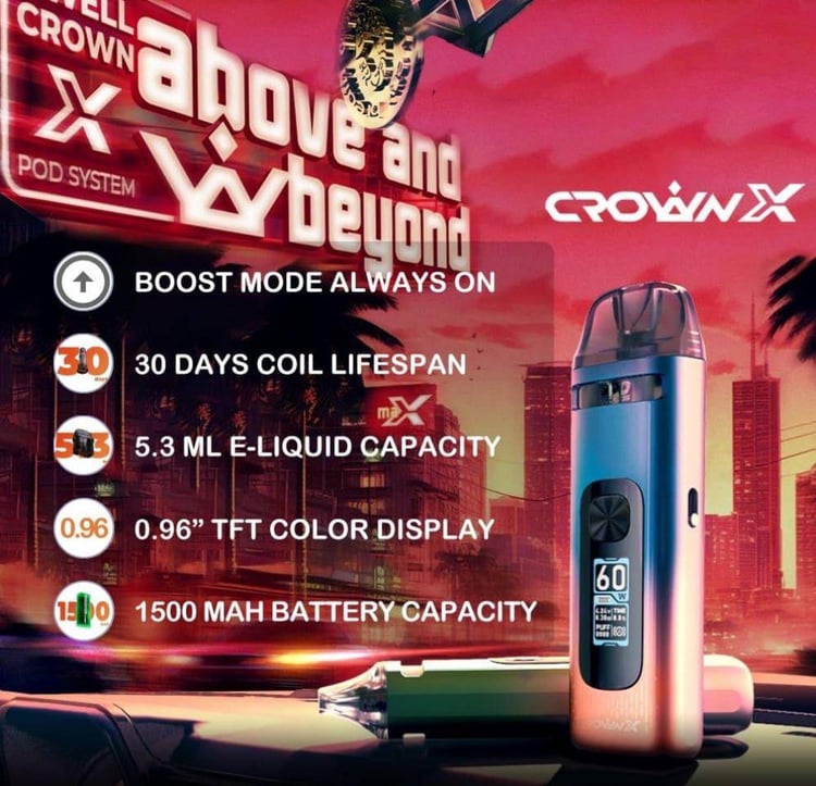 جهاز سحبة و شيشة كراون اكس من يو ويل كاليبرن CROWN X UWELL CALIBURN