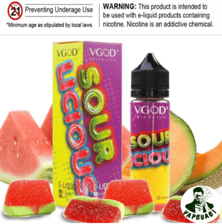 نكهة فيب بطيخ شمام كاندي حامض VGOD sour luscious Vape