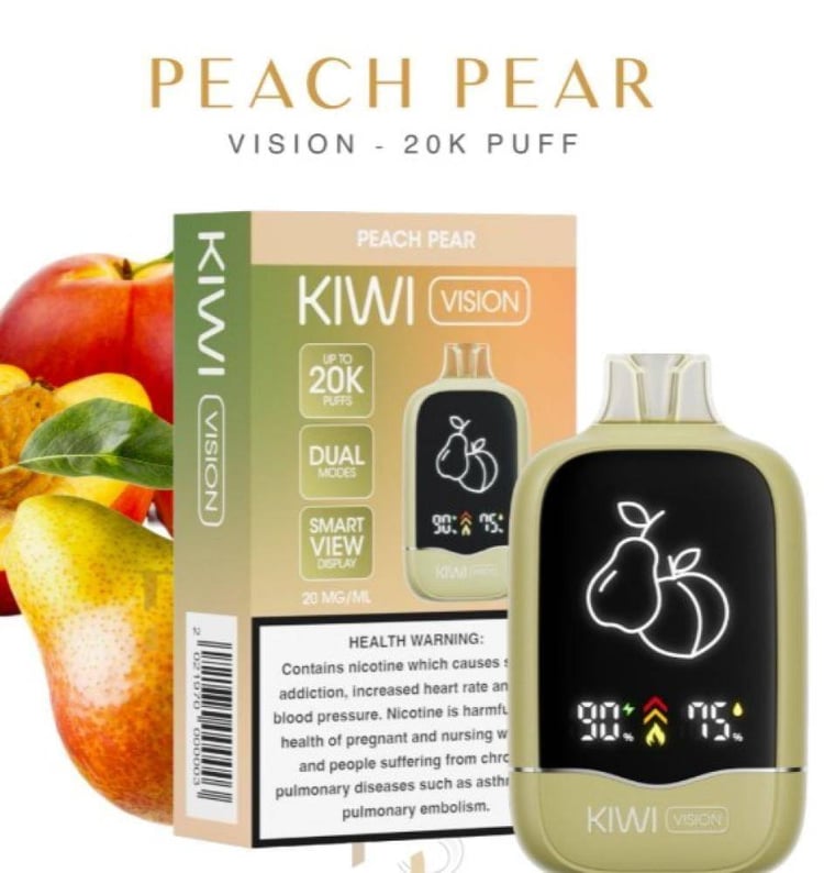 سحبة كيوي فيجن 20000 موشة بنكهة خوخ كمثرى KIWI Vision peach pear 20000