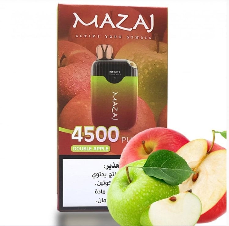 سحبة مزاج انفينيتي 4500 موشة تفاحتين Mazaj Infinity 4500 Puff DOUBLE A