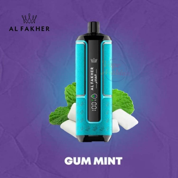 كراون بار الفاخر 15000 سحبة بطعم علكة بالنعناع AL FAKHER CROWN BAR HYP