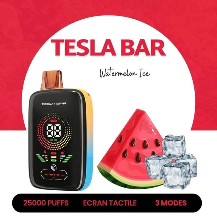 سحبة تسلا بار اكس تي 25000 موشة عدة نكهات TESLA BAR XT 25000 PUFFS PEA