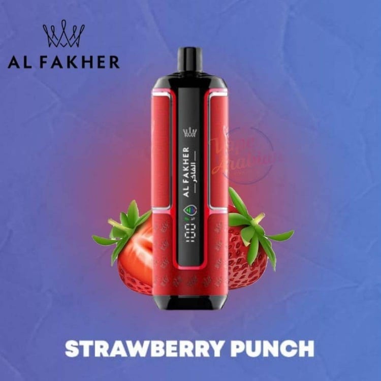 كراون بار الفاخر 15000 سحبة بطعم كوكتيل فراولة AL FAKHER CROWN BAR HYP