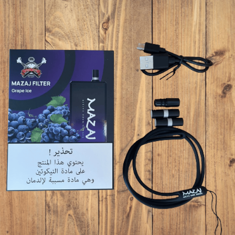 سحبة مزاج فلتر 6500 موشة عنب ايس Mazaj Filter 6500 Puff Grape ICE