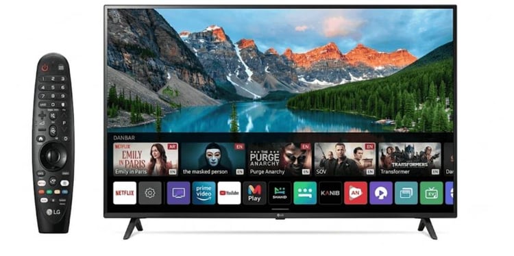 شاشة جنرال دان سمارت 55 بوصة بدقة 4K ونظام WebOS – مع رسيفر داخلي