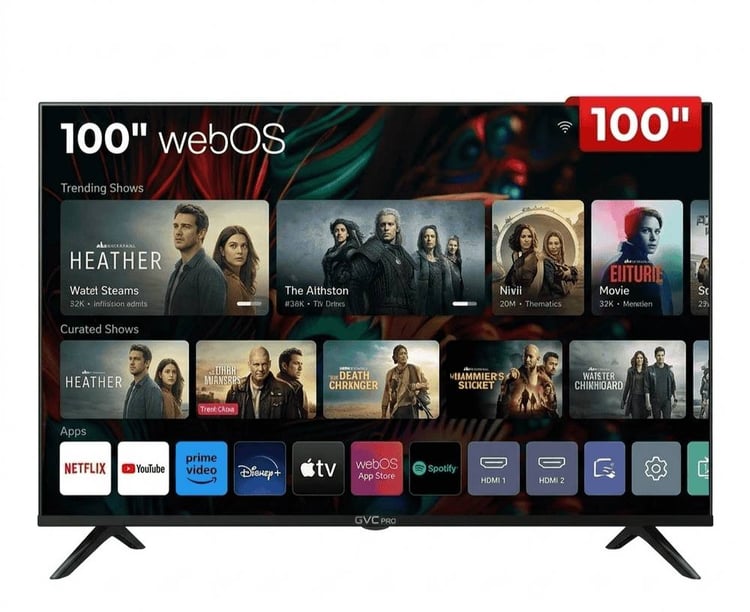 شاشة  100 بوصة جي في سي برو 4K كيوليد سمارت نظام ويبوس من سهم ستور