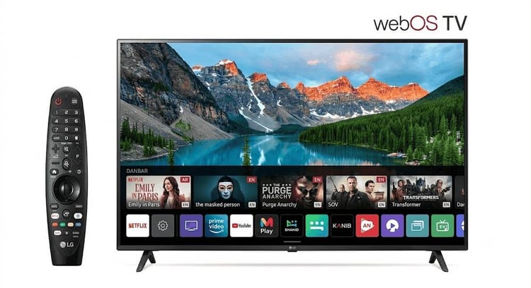 شاشة جنرال دان سمارت 50 بوصة بدقة 4K ونظام WebOS –مع رسيفر داخلي مدمج