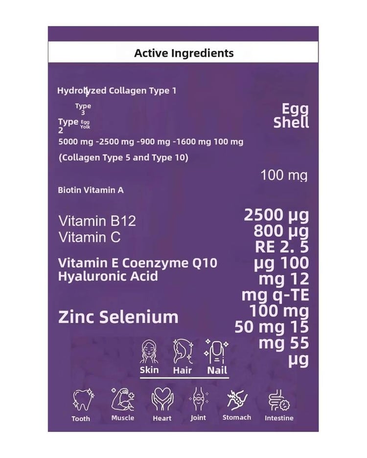 Collagen Forte Platinum powder 10000mg for skin, hair, and joint support 30 sachets