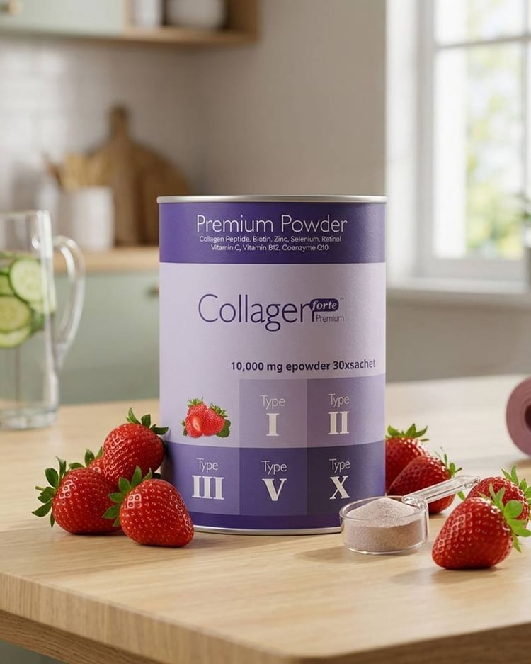 Collagen Forte Platinum powder 10000mg for skin, hair, and joint support 30 sachets