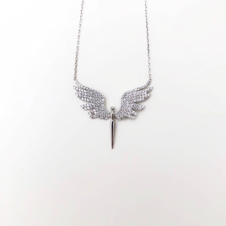 متجر الحلي - سلسلة الملاك، فضيTrinkets boutique - The angel necklace,