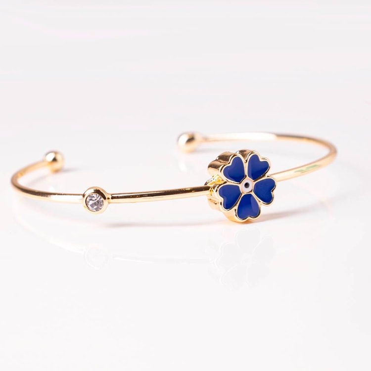 متجر الحلي - إسورة الوردة الكحلية Trinkets boutique - Navy flower brac