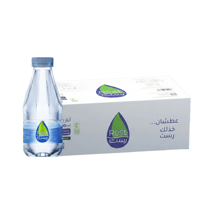 مياه رست 200 مل 48 حبة – عبوات مياه معبأة للاستخدام اليومي. متجر مياه عسير.
