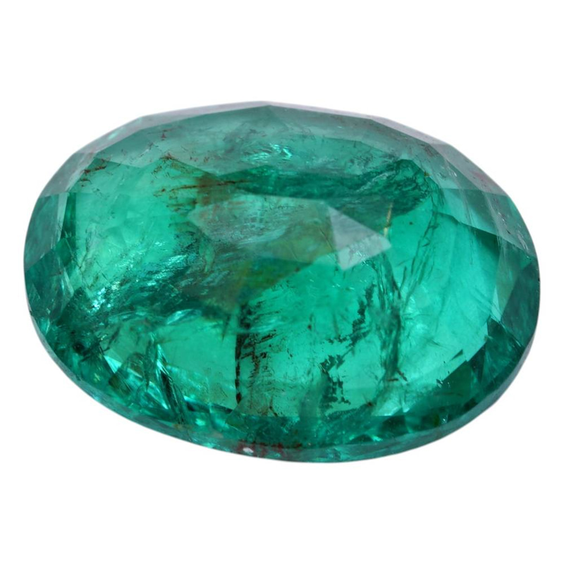 معالج الزيت حجر زمرد طبيعي (Natural Emerald) بوزن 2.27 قيراط ولون أخضر مزرق ساحر