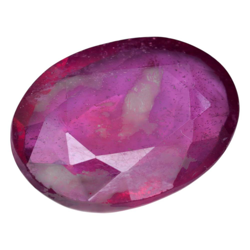  معالج ياقوت أحمر طبيعي (Ruby) بيضاوي - 8.24 قيراط مع شهادة مختبر.