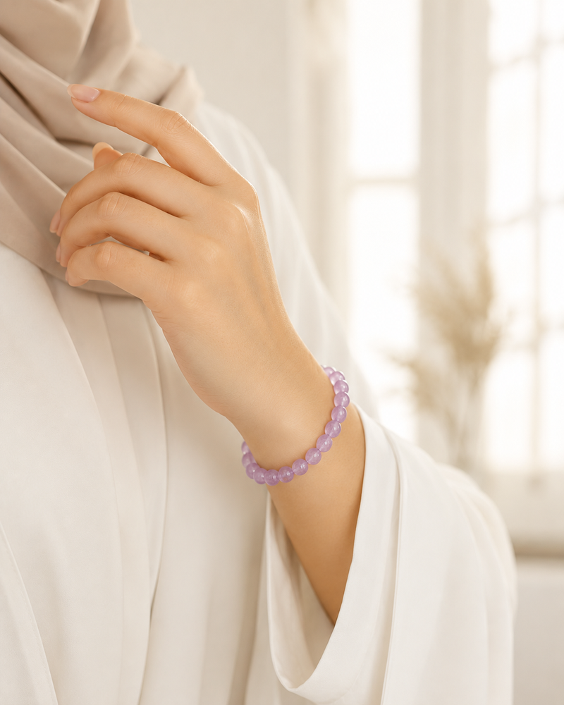 أسوارة كونزايت طبيعي 8 ملم – سوار الأحجار الكريمة البنفسجي الأنيق