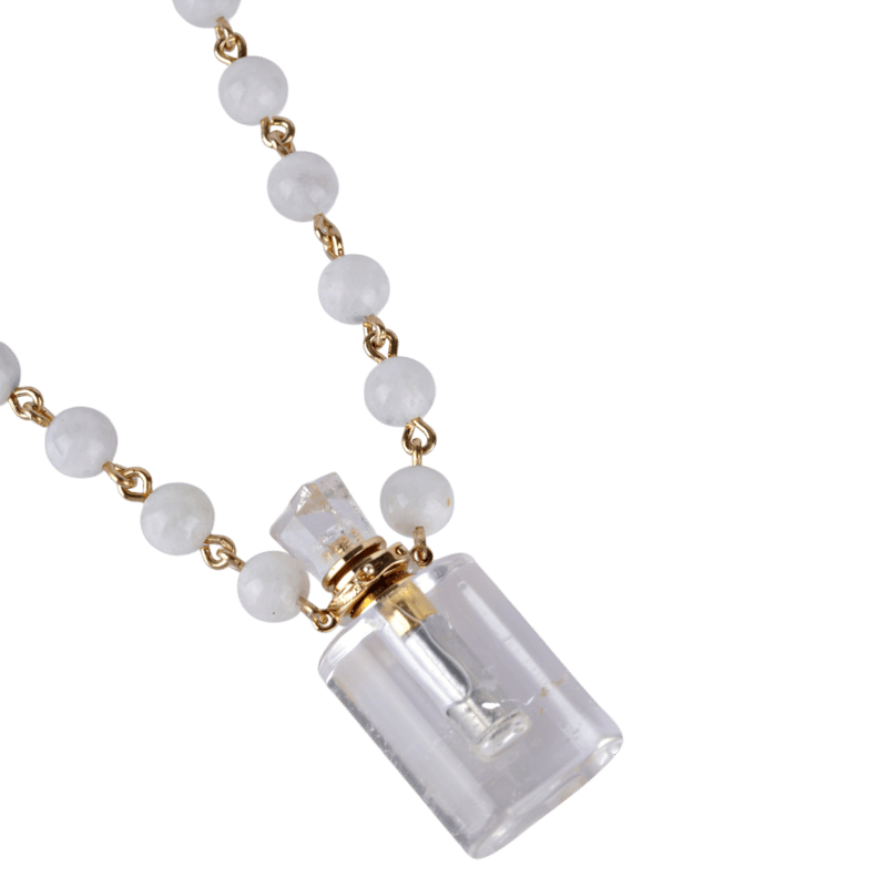 عقد مع  تعليقة زجاجة عطر كريستالية