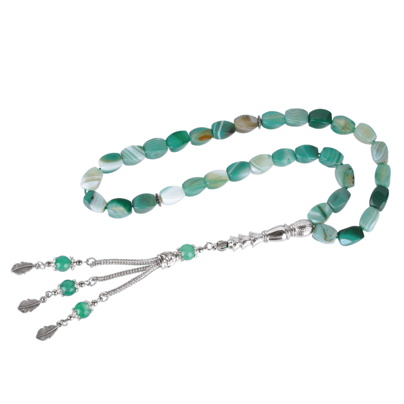 Natural Green Agate Tasbih