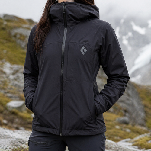 BLACK DIAMOND WOMEN'S FINELINE STRETCH RAIN SHELL HOODY