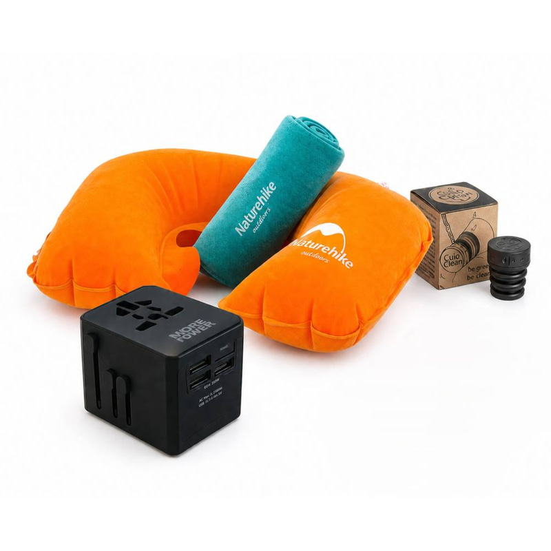 The Perfect Travel Bundle ((Travel Adapter-Pillow-Bidet-Towel)