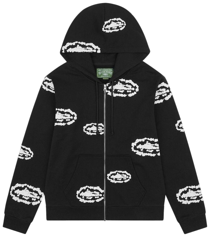 DENIM TEARS X CORTEIZ COTTON WREATH ZIP HOODIE ‘BLACK’
