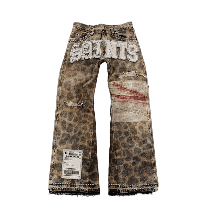 “SAINTS LEOPARD JEANS”