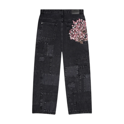 PATCHWORK DENIM BLACK
