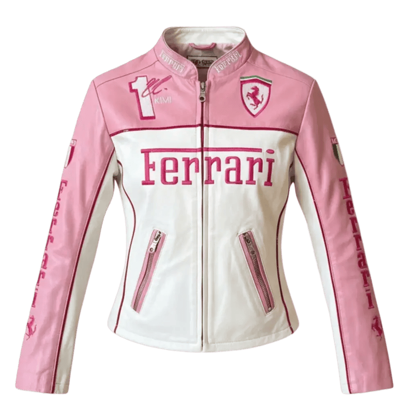PINK FERRARI KIMI RAÏKKÖNEN LEATHER JACKET