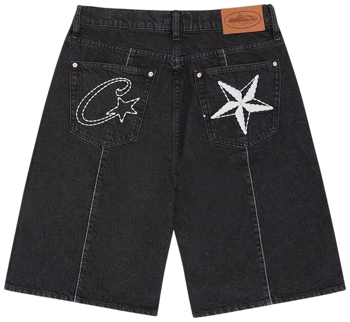 Corteiz C-Star Denim Shorts 'Black