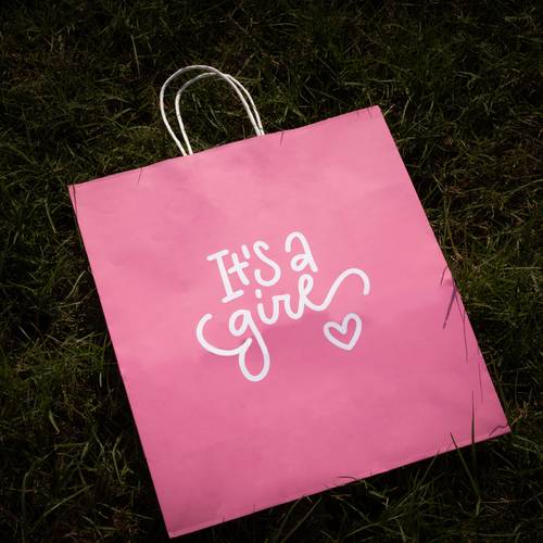 أكياس ورقية It's a girl  - وردي 12 حبة
