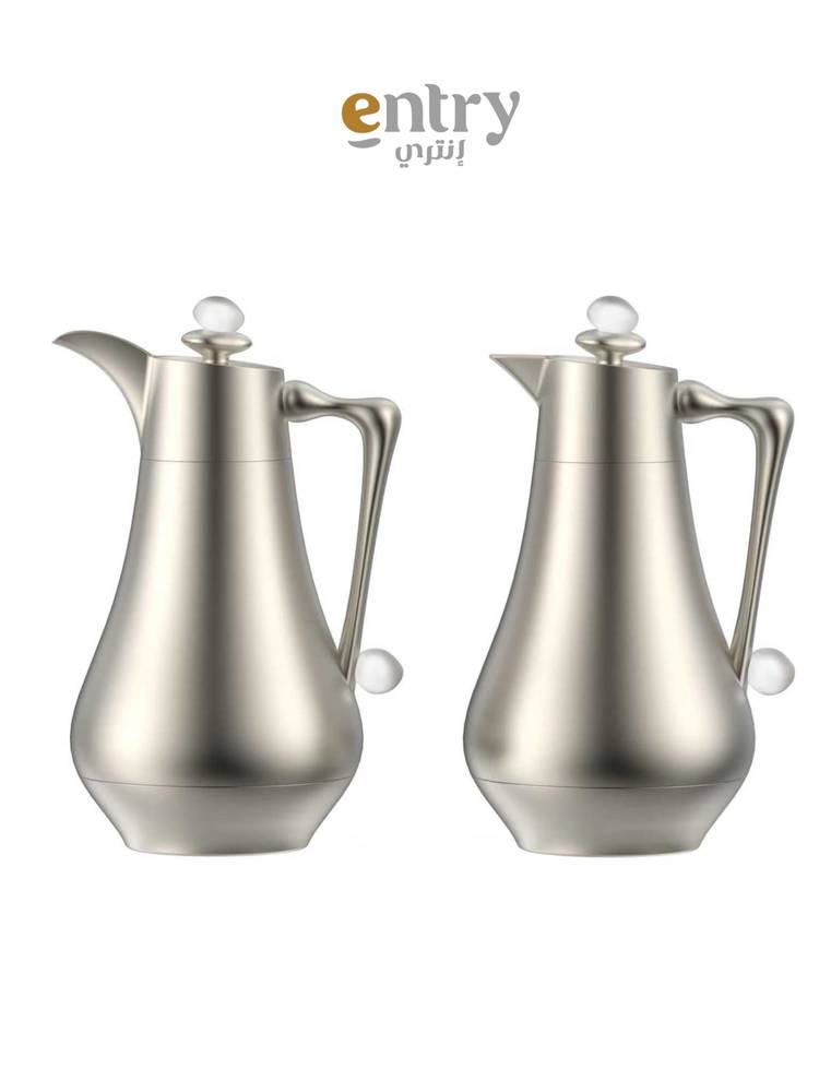 طقم ترامس فضي مطفي × ثلجي