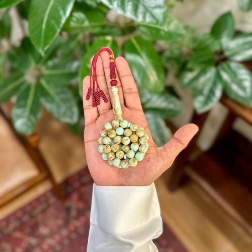 مسباح بكلايت فستقي تفصال عنابي