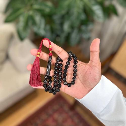 مسباح بكلايت أسود منجم كركوشة عنابية