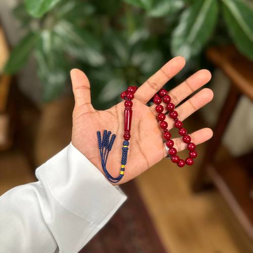 مسباح بكلايت عنابي 33 تفصال كحلي