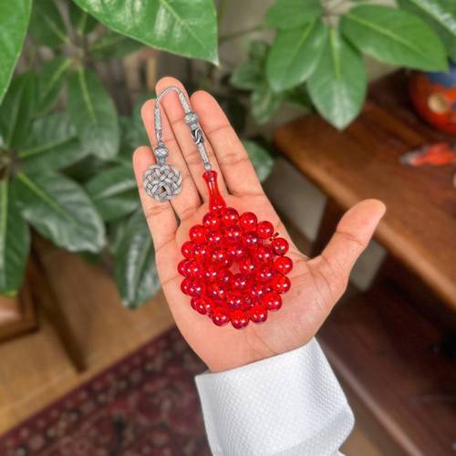 مسباح زعفراني أحمر شفاف طرابزونة