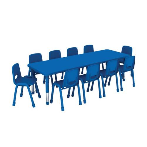 Multi-Level Rectangular Table 120×60 cm - Blue