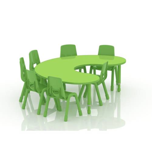 Multi-Level Crescent Table 180×120 cm - Green