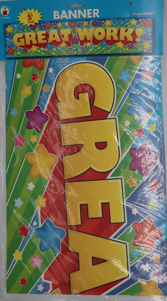 Great Work Banner – Size 33.6×146 cm (Motivational Classroom Banner)