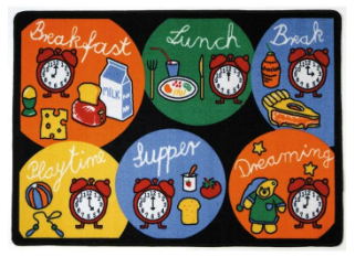 Morning Till Night Activity Carpet - 132x95 cm for Daily Routine Learning