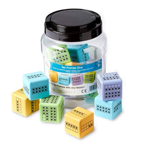 Soft Foam Ten-Frame Dice (12 Pieces - for Number Composition)