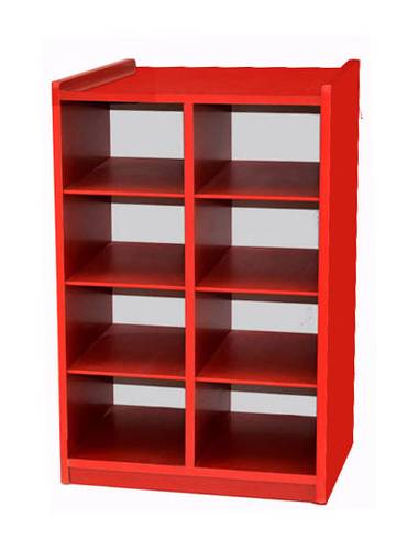 وحدة تخزين 8 فتحات لتنظيم الكتب والادوات -لون احمر مقاس W 480 x D 360 x H 800 mm.
