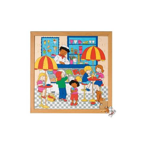 Series 81 Puzzle – Ice Cream Parlour (81 Pieces, Depicts Everyday Scenes, Full of Detail and Talking Points, 40×40 cm Frame)