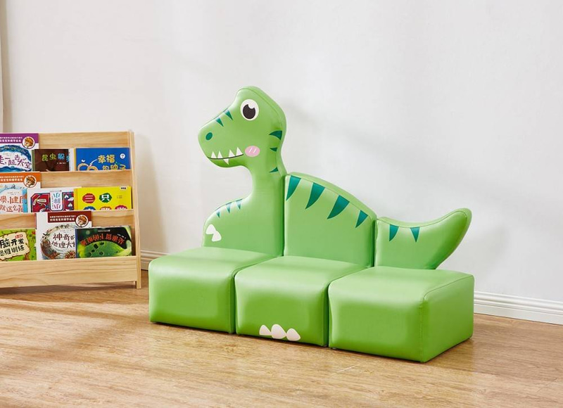 Green Dinosaur Three-Seater Sofa